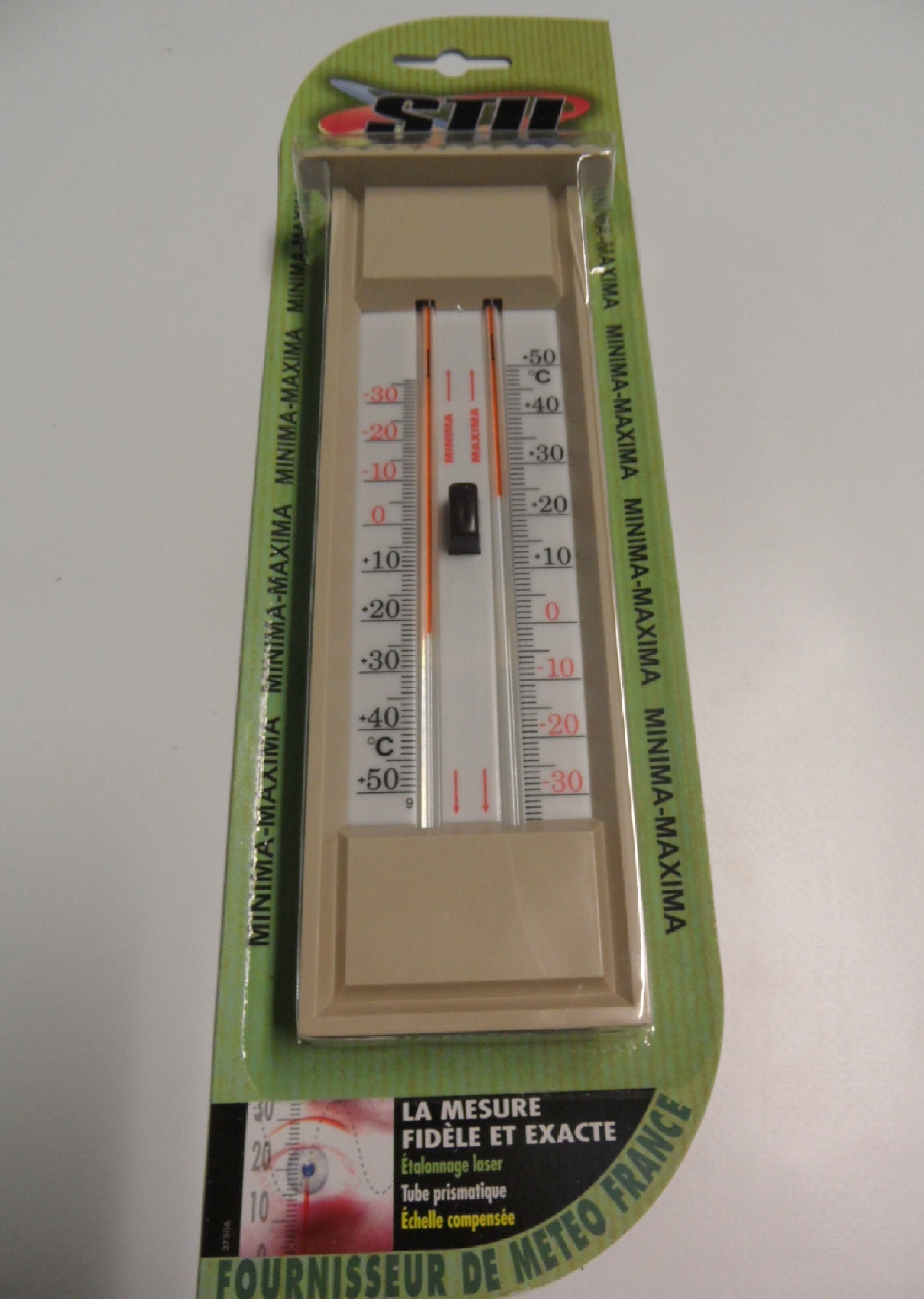 Les produits   Météorologie - Thermomètre mini-maxi - plastique  sable